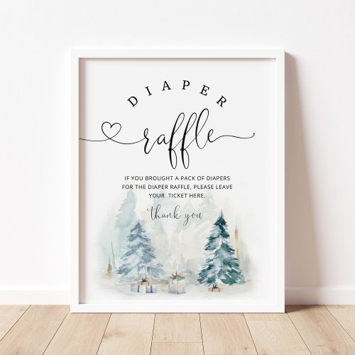 Baby its cold outside Christmas diaper raffle Poster