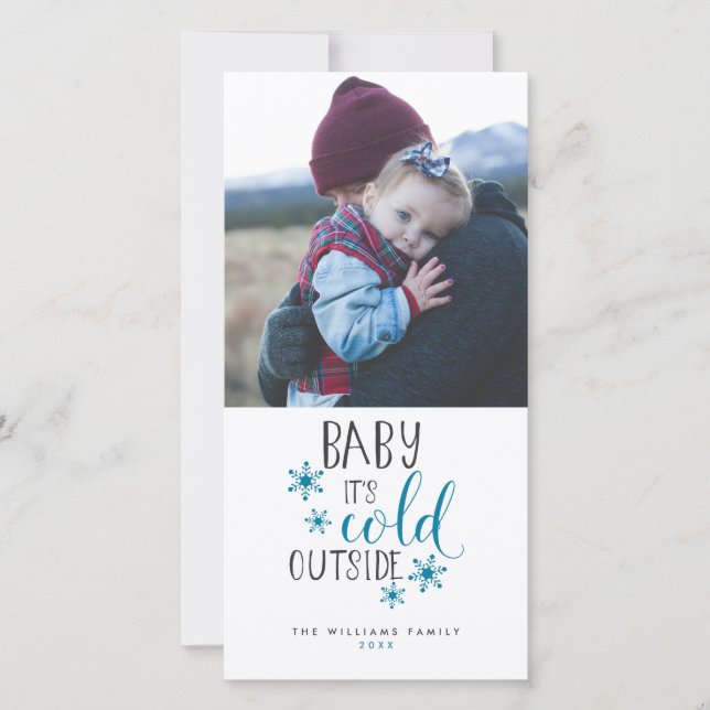 Baby It's Cold Outside Christmas Holiday Card (Front)