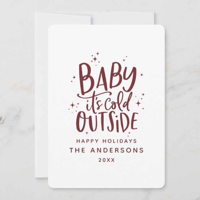 Baby its cold outside Christmas holiday Save The Date (Front)