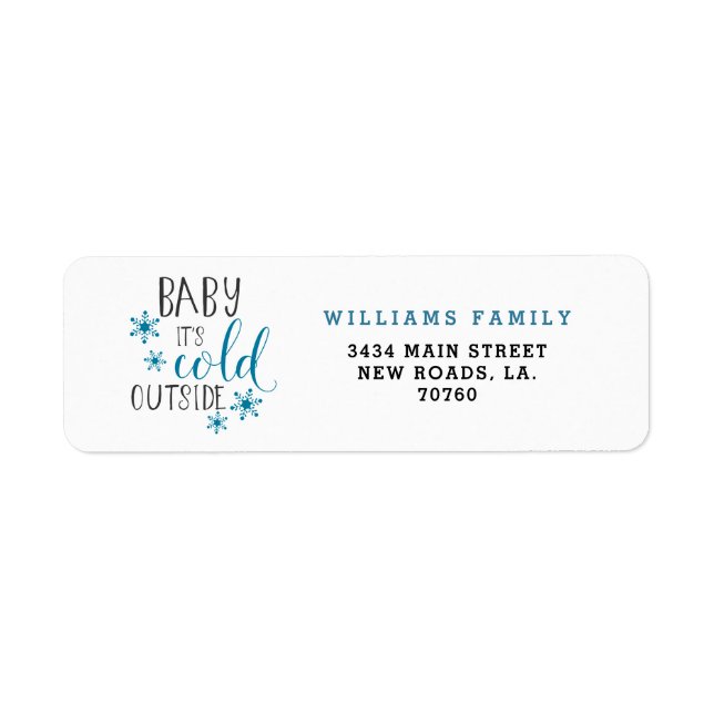 Baby It's Cold Outside Christmas Label (Front)