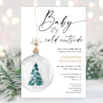 Baby it's cold outside Christmas ornament shower Invitation