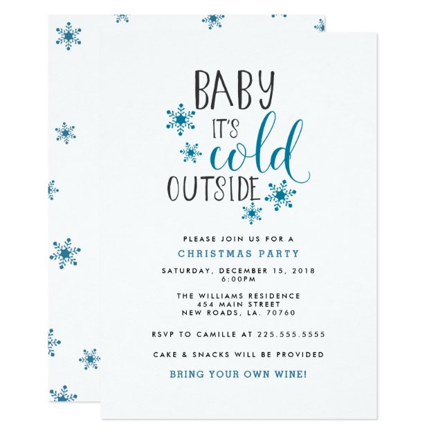 Baby It's Cold Outside Christmas Party Invitation