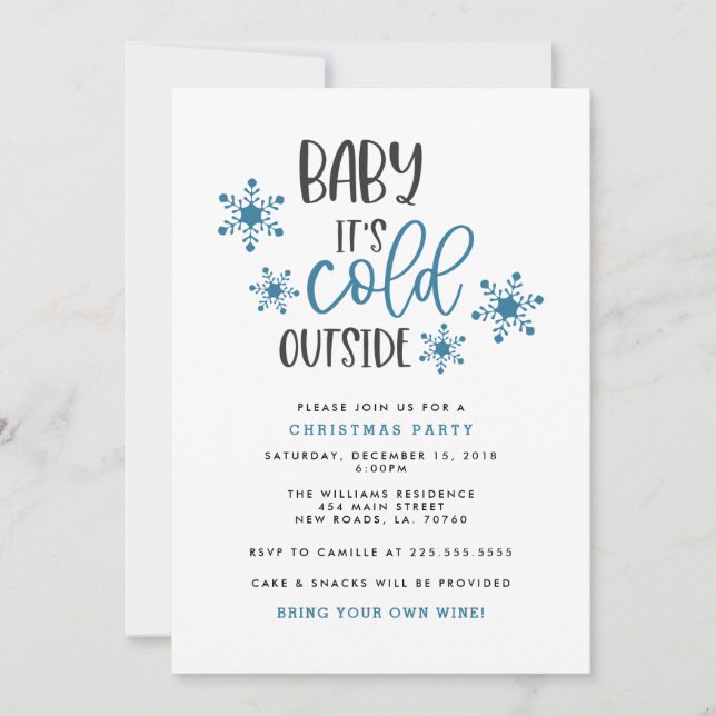 Baby It's Cold Outside Christmas Party Invitation (Front)