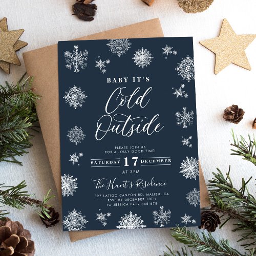 Baby Its Cold Outside Christmas Party Invitation