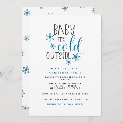 Baby Its Cold Outside Christmas Party Invitation