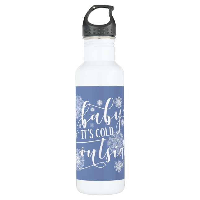 Baby it's Cold Outside Christmas Stainless Steel Water Bottle (Front)