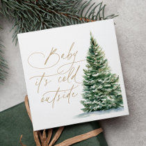 Baby It's Cold Outside Christmas Tree Baby Shower Napkins