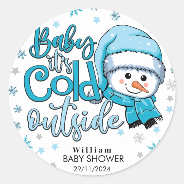 baby its cold outside classic round sticker (Front)