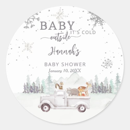 Baby Its Cold Outside Classic Round Sticker
