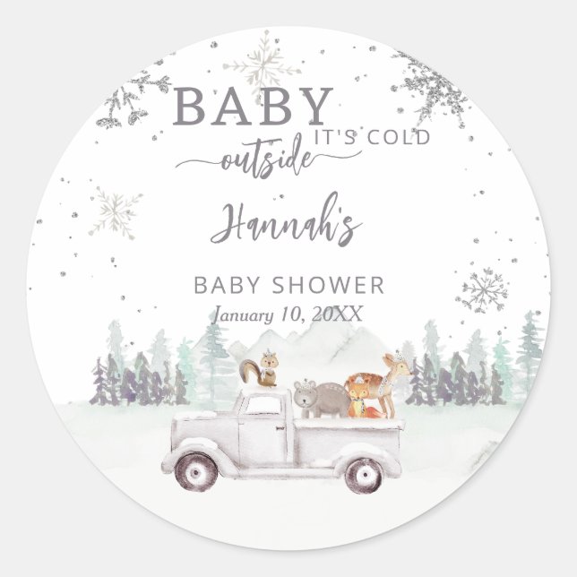 Baby It's Cold Outside Classic Round Sticker (Front)