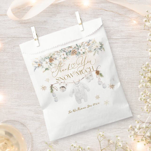 Baby Its Cold Outside Clothest Line Baby Shower Favor Bag (Clipped)