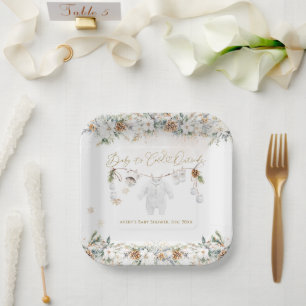 Baby Its Cold Outside Clothest Line Baby Shower Paper Plates