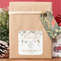 Baby Its Cold Outside Clothest Line Baby Shower Square Sticker