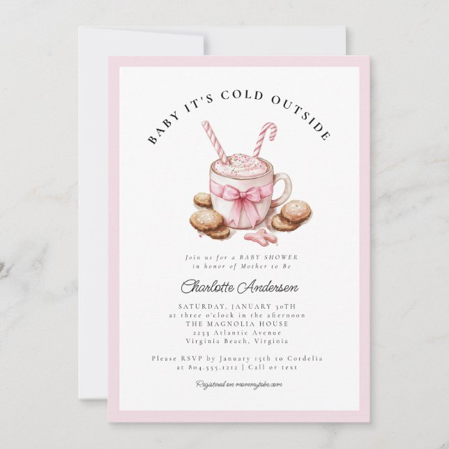 Baby It's Cold Outside Coquette Baby Shower  Invitation (Front)