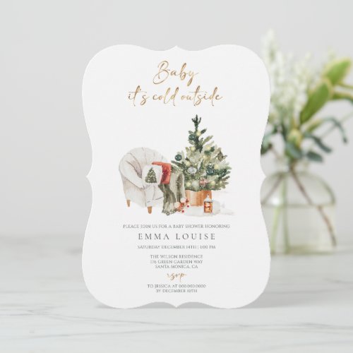 Baby Its Cold Outside Cosy Winter Baby Shower Invitation