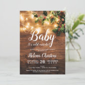 Baby it's cold outside country mistletoe lights invitation (Standing Front)