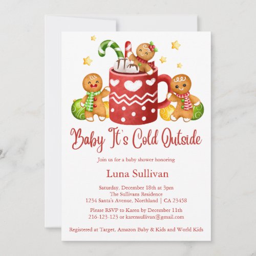 Baby Its Cold Outside Cozy Baby Shower Invitation