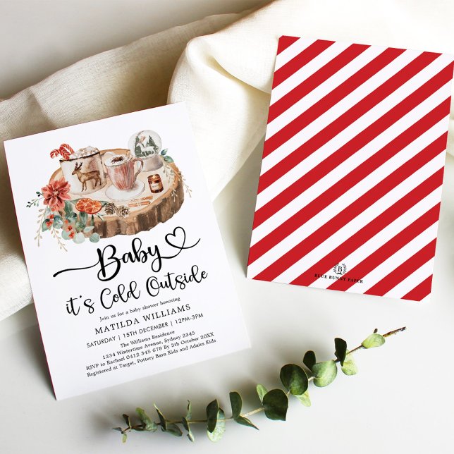Baby Its Cold Outside Cozy Holiday Shower Invitati Invitation (Creator Uploaded)