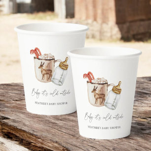 Baby It's Cold Outside Cozy Winter Baby Shower Paper Cups