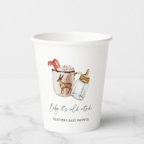 Baby Its Cold Outside Cozy Winter Baby Shower Paper Cups