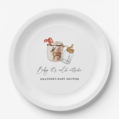Baby Its Cold Outside Cozy Winter Baby Shower Paper Plates