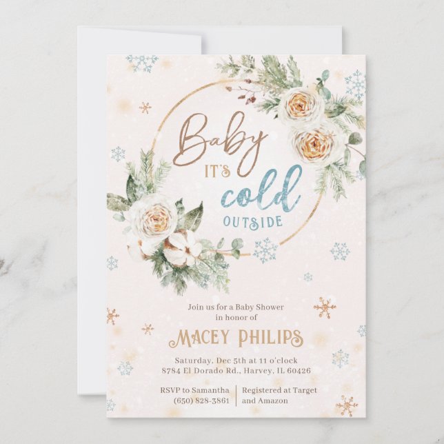 Baby It's Cold Outside Cozy Winter Shower Sprinkle Invitation (Front)