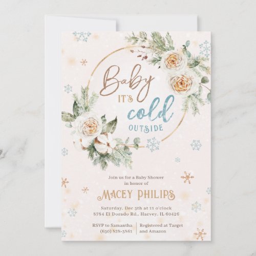 Baby Its Cold Outside Cozy Winter Shower Sprinkle Invitation