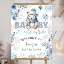 Baby it's Cold Outside Cute Boy Winter Baby Shower Foam Board