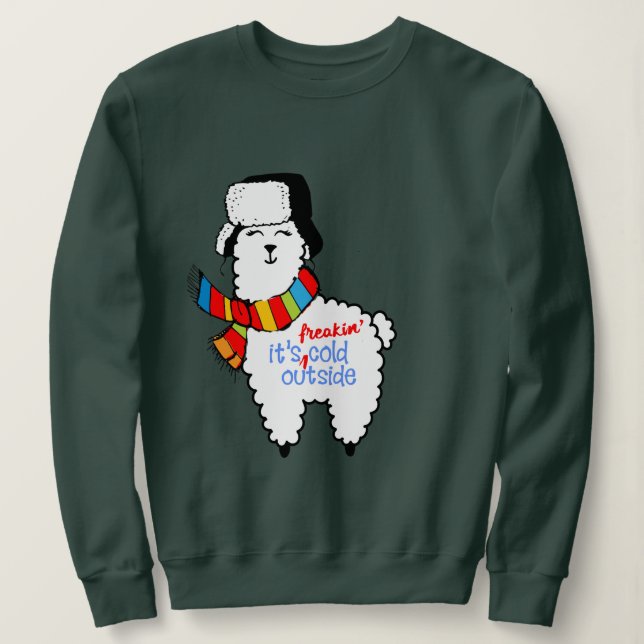 Baby, it's cold outside | Cute funny llama Sweatshirt (Design Front)