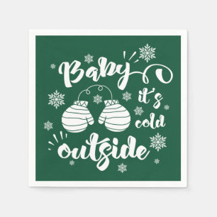 Baby its cold outside cute mittens winter paper napkins