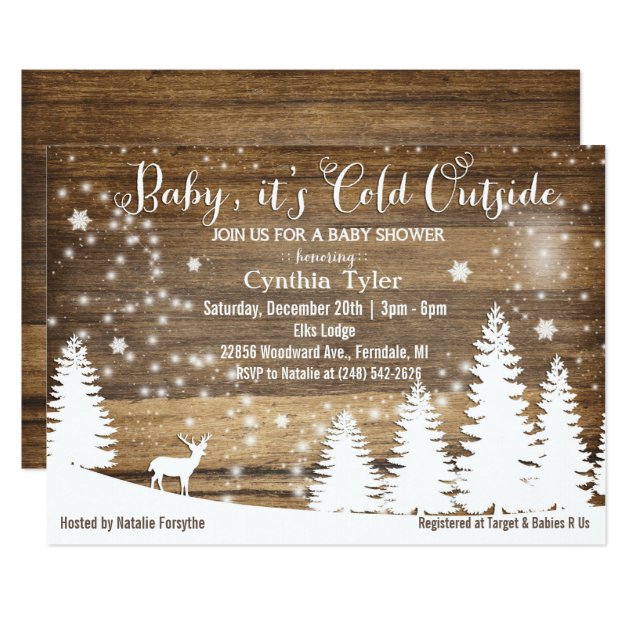 Baby Its Cold Outside Deer Baby Shower Invitation