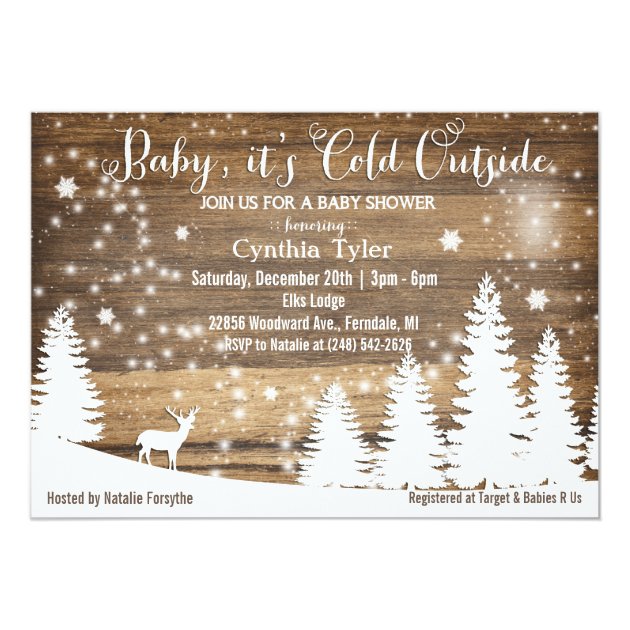 Baby Its Cold Outside Deer Baby Shower Invitation