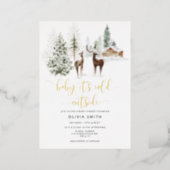 Baby its cold outside deer baby shower invitation foil invitation (Standing Front)