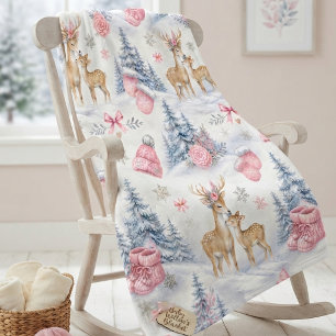 Baby Its Cold Outside Deer Woodland Baby Shower Blanket