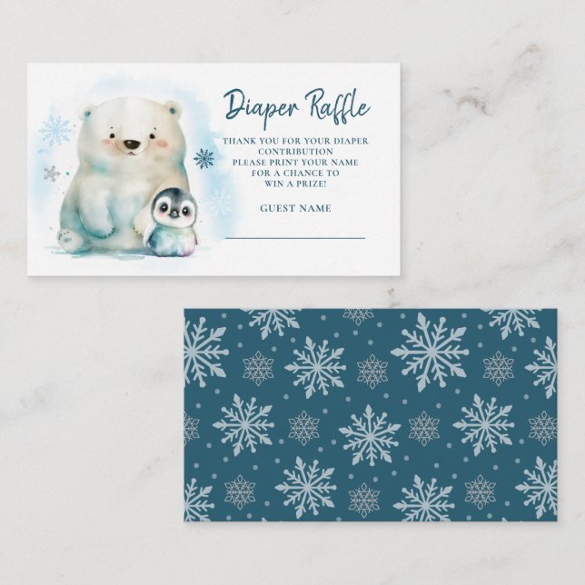 Baby It's Cold Outside Diaper Raffle Enclosure Card (Front/Back)