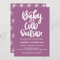 Baby It's Cold Outside | Dusty Purple Baby Shower Invitation