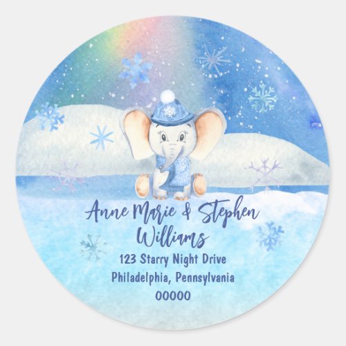 Baby Its Cold Outside Elephant Baby Shower  Classic Round Sticker
