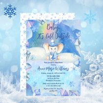 Baby It's Cold Outside Elephant Baby Shower  Invitation
