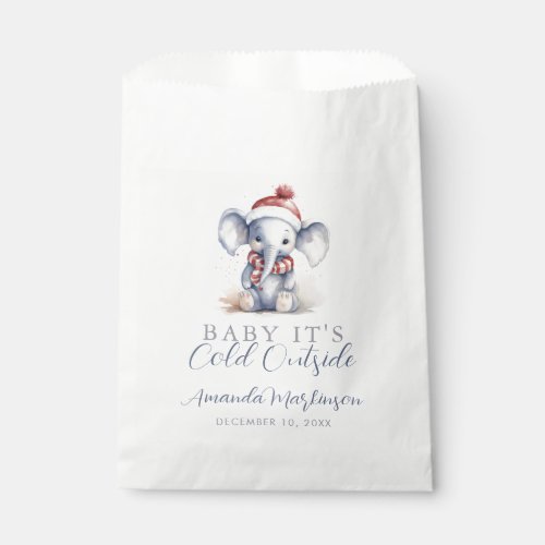 Baby its cold outside elephant christmas shower  favor bag