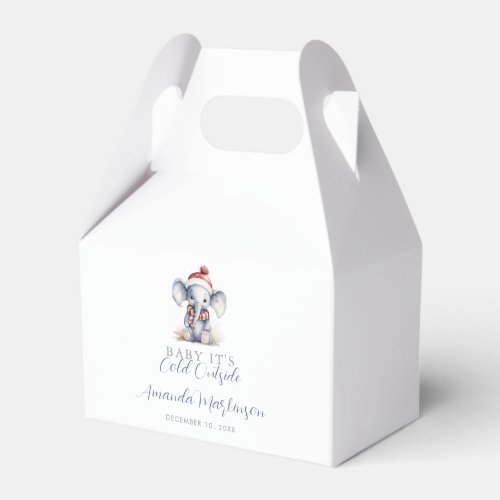 Baby its cold outside elephant christmas shower  favor boxes