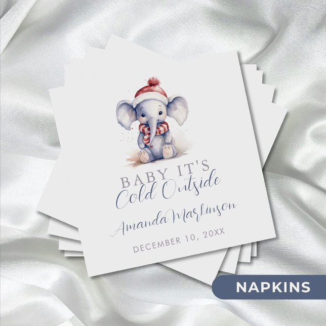 Baby it's cold outside elephant christmas shower  napkins (Creator Uploaded)