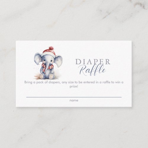 Baby its cold outside elephant diaper raffle enclosure card