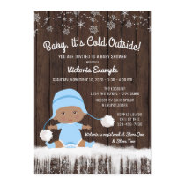 Baby its Cold Outside Ethnic Boy Baby Shower Invitation