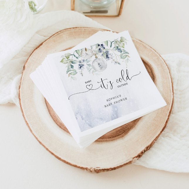 Baby its cold outside eucalyptus baby shower napkins (Creator Uploaded)