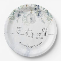 Baby its cold outside eucalyptus baby shower paper plates