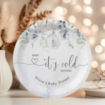 Baby its cold outside eucalyptus baby shower paper plates