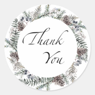 Baby it's cold outside evergreen thank you classic round sticker