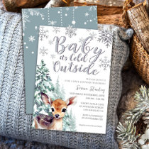 Baby it's Cold Outside | Fawn Winter Baby Shower Invitation