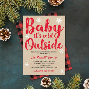 Baby It's Cold Outside Festive Christmas Party Invitation