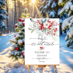Baby it's Cold Outside Floral Baby Shower Welcome Foam Board
